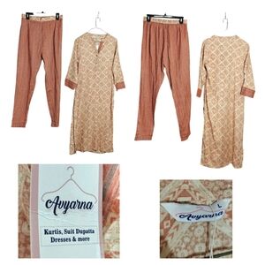 Women's Tan and Cream Jumpsuit Set